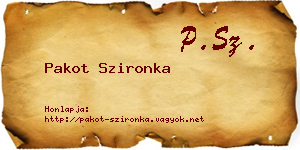 Pakot Szironka névjegykártya